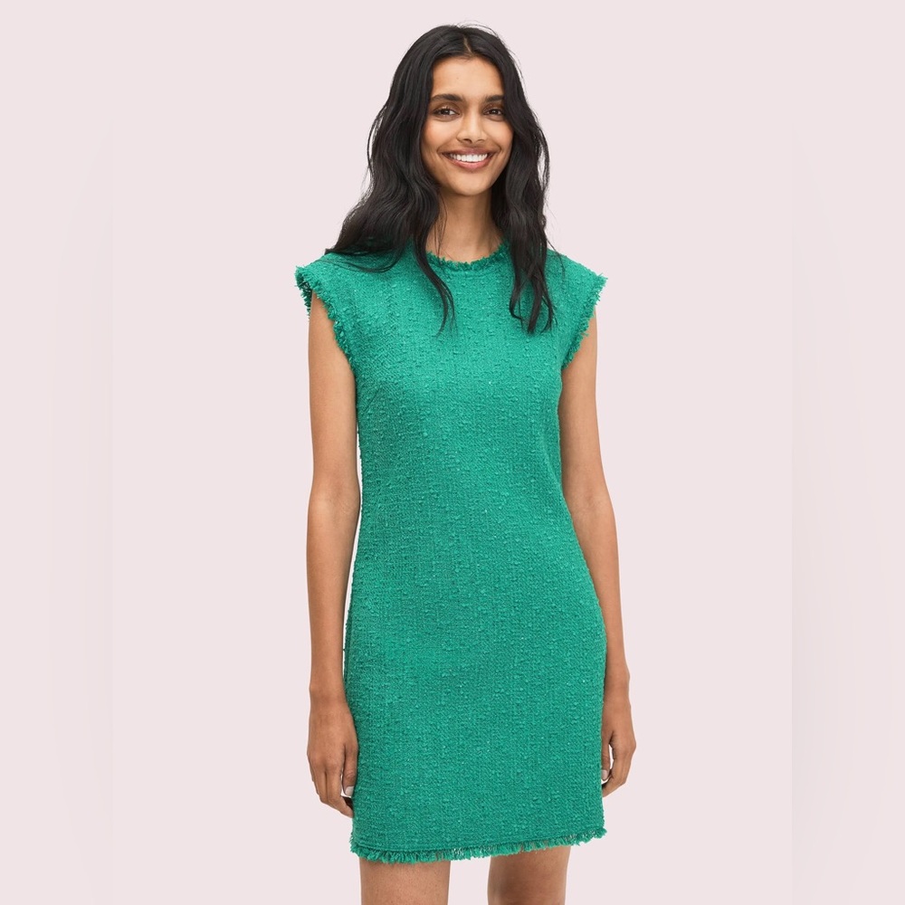 Kate Spade Sequin Tweed Shift Dress – Women’s Size 12 – NWOT ✨💚 Holiday Ready!